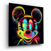 Neon Mickey Glass Wall Art|| Designer's Collection.